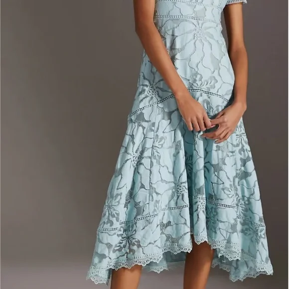 Anthropologie By AnthropologieSlim Lace Maxi Dress in Blue Size 18W